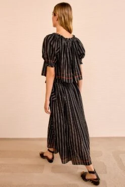 ULLA JOHNSON Paros Striped Top Coverup - Noir Stripe -ULLA JOHNSON Outlet ULLAJOHNSON ParosStripedTopCoverup NOIRSTRIPE PS261719 04