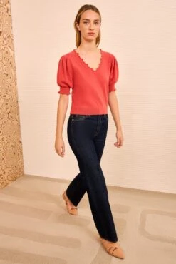 ULLA JOHNSON Polline Short Sleeve Top - Coral 8 ULLA JOHNSON Polline Short Sleeve Top - Coral -ULLA JOHNSON Outlet ULLAJOHNSON PollineShortSleeveTop CORAL PS260727 03