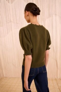 ULLA JOHNSON Polline Short Sleeve Top - Hunter -ULLA JOHNSON Outlet ULLAJOHNSON PollineShortSleeveTop HUNTER FA250745 04 6f42026c 5ed7 450b 8f56 6a5778390b7a