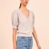ULLA JOHNSON Polline Short Sleeve Top - Pebble