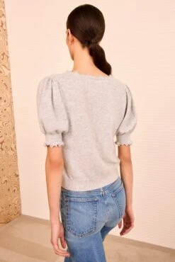 ULLA JOHNSON Polline Short Sleeve Top - Pebble 7 ULLA JOHNSON Polline Short Sleeve Top - Pebble -ULLA JOHNSON Outlet ULLAJOHNSON PollineShortSleeveTop PEBBLE PS260727 04