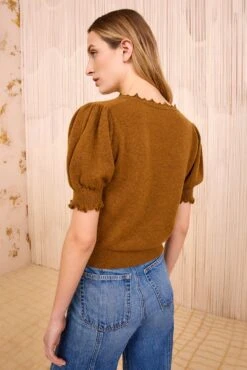 ULLA JOHNSON Polline Short Sleeve Top - Umber 7 ULLA JOHNSON Polline Short Sleeve Top - Umber -ULLA JOHNSON Outlet ULLAJOHNSON PollineShortSleeveTop UMBER FA250745 04 f49b41d5 615e 45eb 8a0c bfb39c0dfa2a