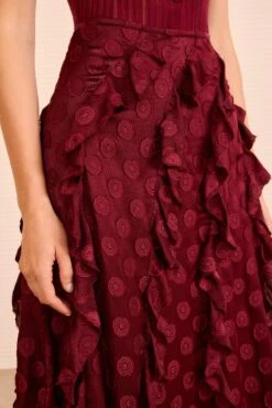 ULLA JOHNSON Poppy Cascading Ruffle Midi Skirt - Claret 8 ULLA JOHNSON Poppy Cascading Ruffle Midi Skirt - Claret -ULLA JOHNSON Outlet ULLAJOHNSON PoppyCascadingRuffleSkirt CLARET PS260306 03