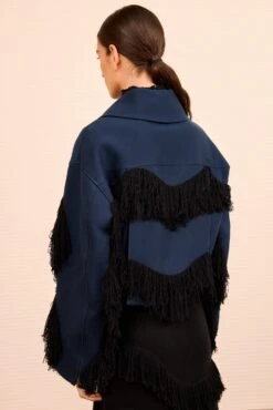 ULLA JOHNSON Raffela Cropped Fringe Jacket - Nuit -ULLA JOHNSON Outlet ULLAJOHNSON RaffaelaJacket NUIT PS260504 05