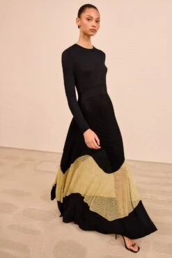 ULLA JOHNSON Roanne Long Dress - Gold Noir