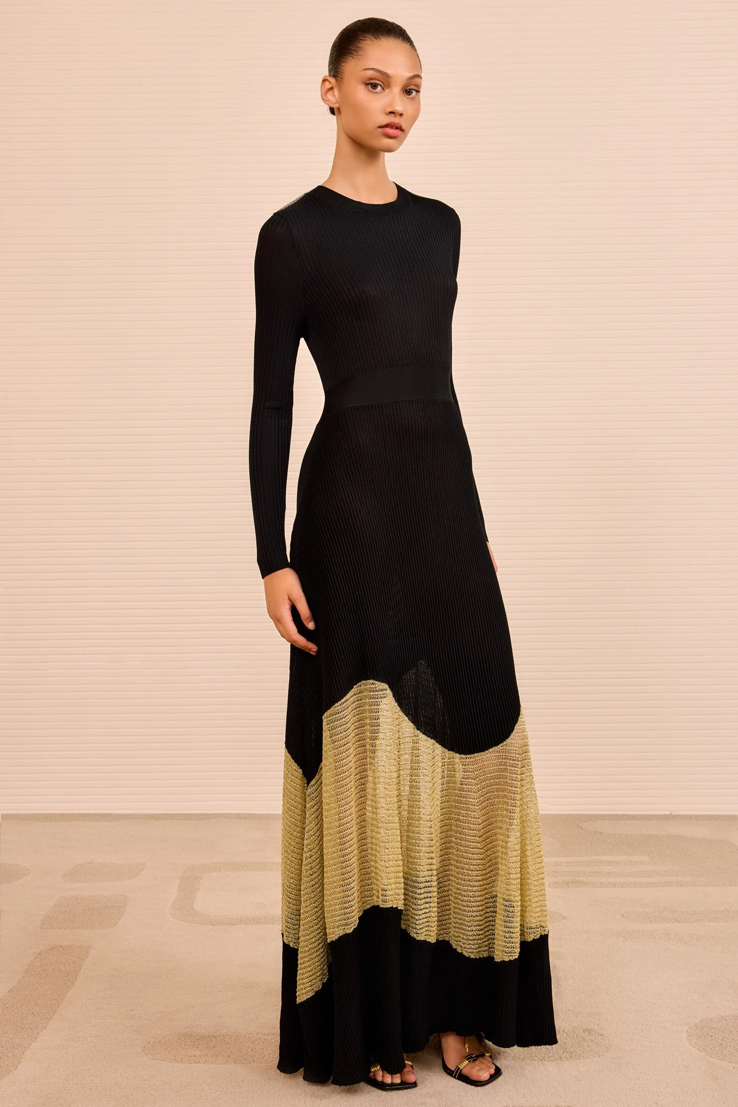 ULLA JOHNSON Roanne Long Dress - Gold Noir 4 ULLA JOHNSON Roanne Long Dress - Gold Noir - Image 4