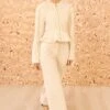ULLA JOHNSON Rosalind Zip Peplum Jacket - Ivory