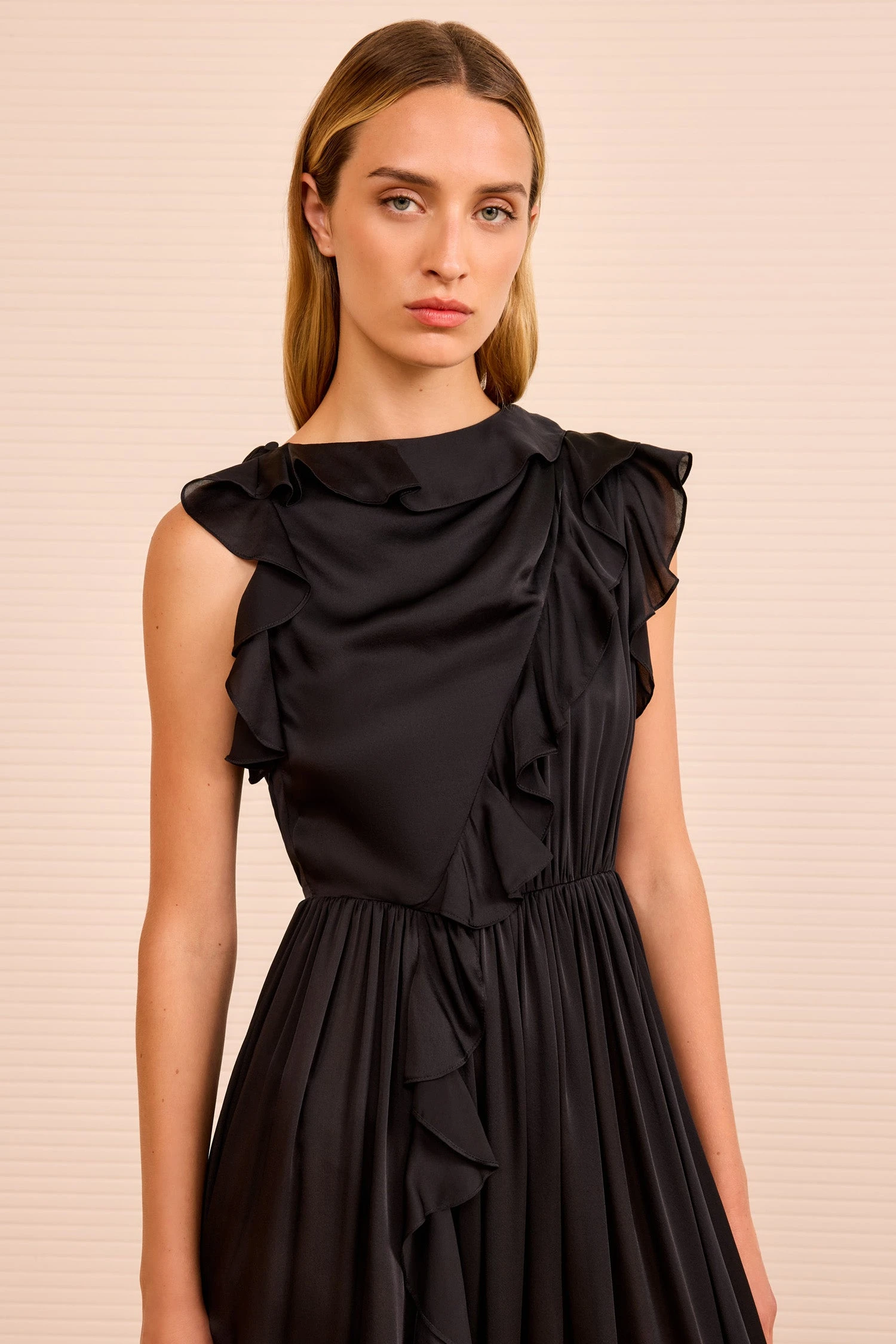 ULLA JOHNSON Saanvi Cascading Ruffle Dress - Noir 3 ULLA JOHNSON Saanvi Cascading Ruffle Dress - Noir - Image 3