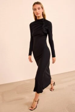 ULLA JOHNSON Safi Long Sleeve Dress - Noir