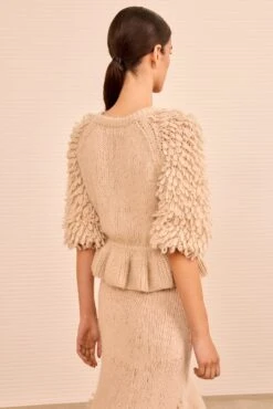 ULLA JOHNSON Selene Peplum Pullover - Alabaster -ULLA JOHNSON Outlet ULLAJOHNSON SeleneShortSleeveKnitPullover ALABASTER PS260700 04