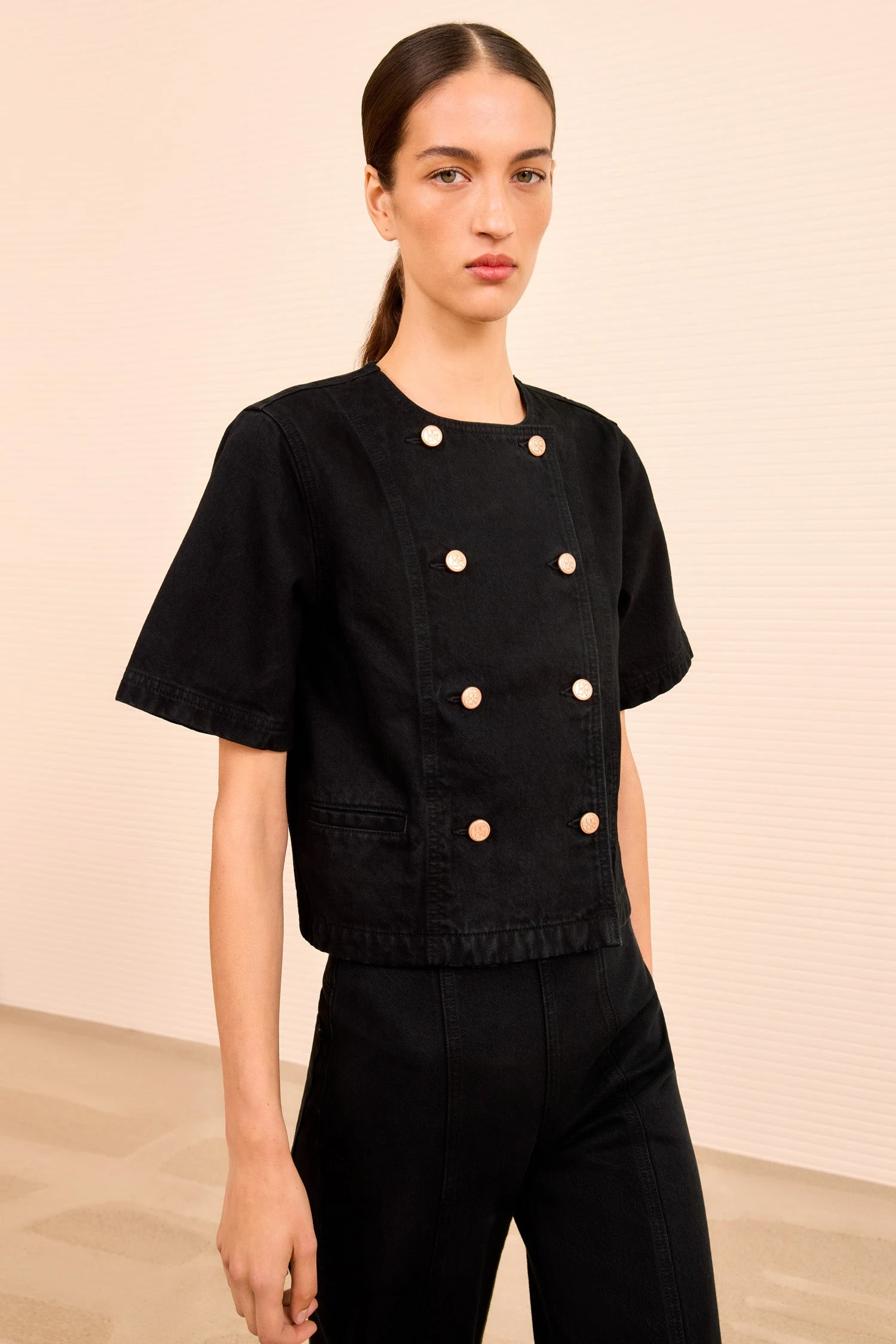 ULLA JOHNSON The Serge Shirt Sleeve Jacket - Noir 2 ULLA JOHNSON The Serge Shirt Sleeve Jacket - Noir - Image 2