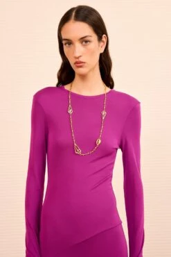 ULLA JOHNSON Shell Charm Long Necklace - Brass -ULLA JOHNSON Outlet ULLAJOHNSON ShellCharmLongNecklace BRASS PS261404 01 MAIN