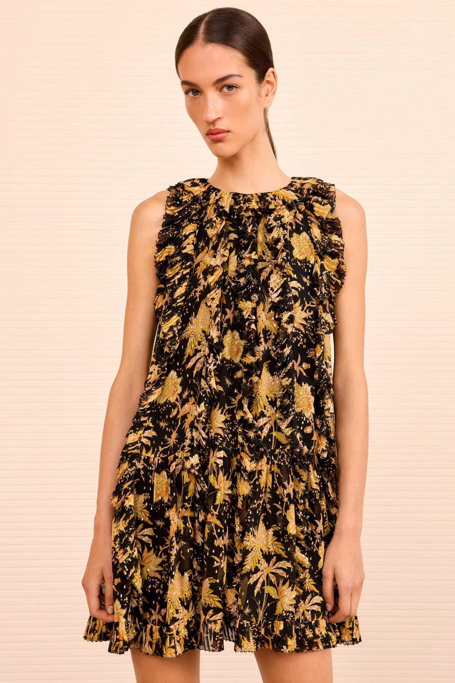 ULLA JOHNSON Signe Cascading Ruffle Mini Dress - Forsythia 3 ULLA JOHNSON Signe Cascading Ruffle Mini Dress - Forsythia - Image 3