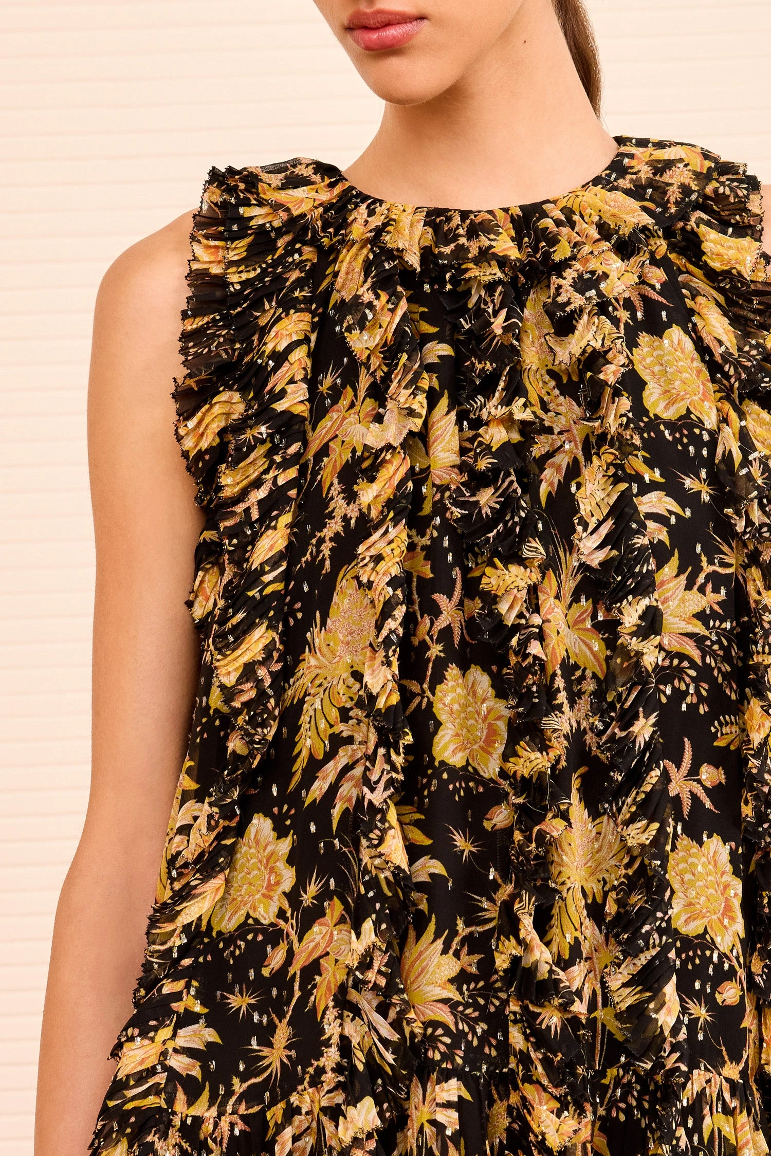 ULLA JOHNSON Signe Cascading Ruffle Mini Dress - Forsythia 2 ULLA JOHNSON Signe Cascading Ruffle Mini Dress - Forsythia - Image 2