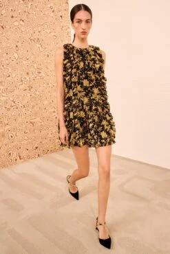 ULLA JOHNSON Signe Cascading Ruffle Mini Dress - Forsythia