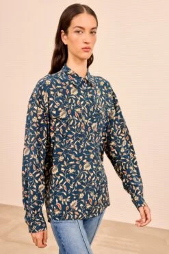 ULLA JOHNSON Soren Long Sleeve Shirt - Midnight Garden