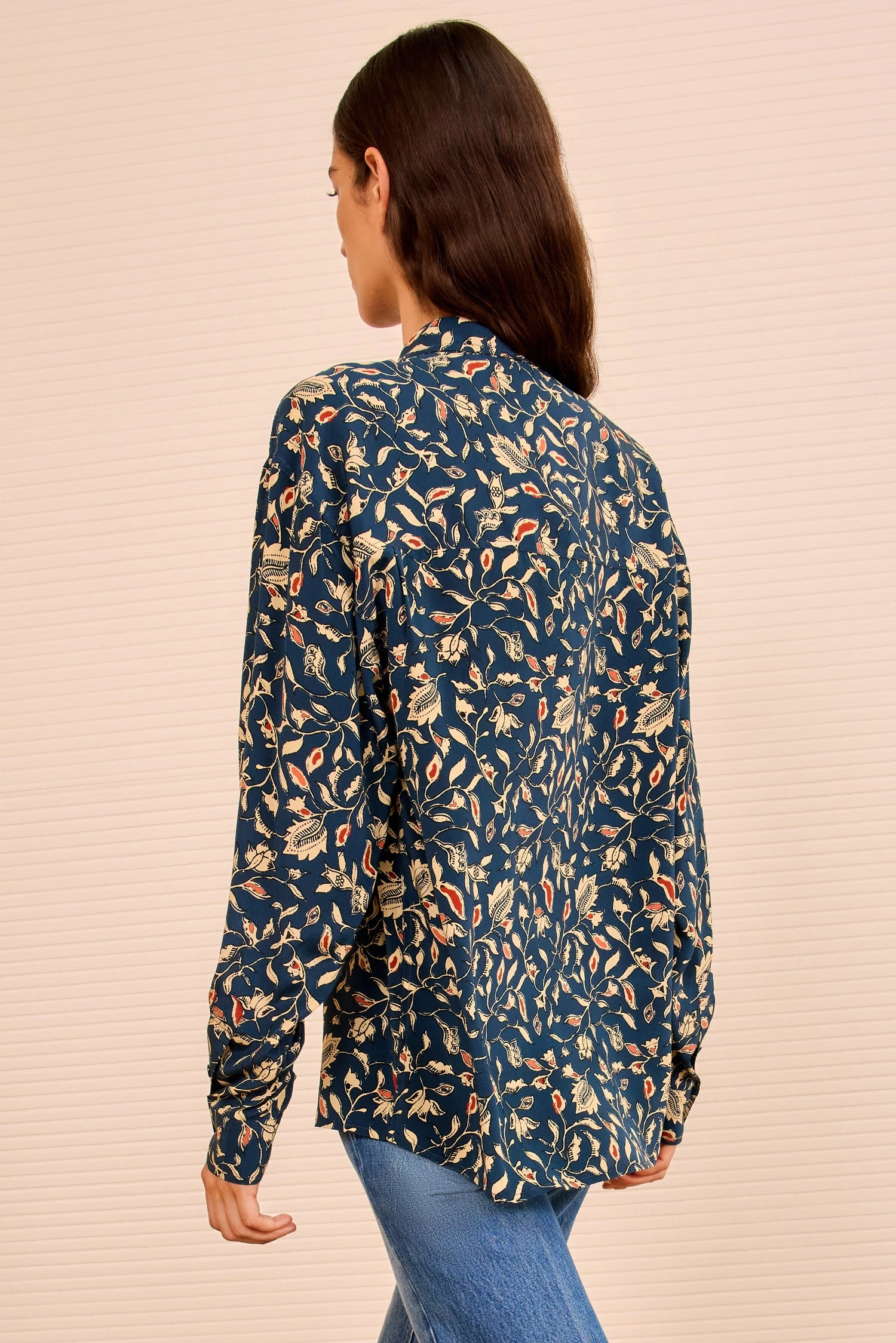 ULLA JOHNSON Soren Long Sleeve Shirt - Midnight Garden 4 ULLA JOHNSON Soren Long Sleeve Shirt - Midnight Garden - Image 4