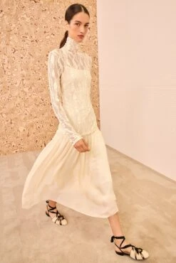 ULLA JOHNSON Sybil Drop Waist Dress - Cowrie