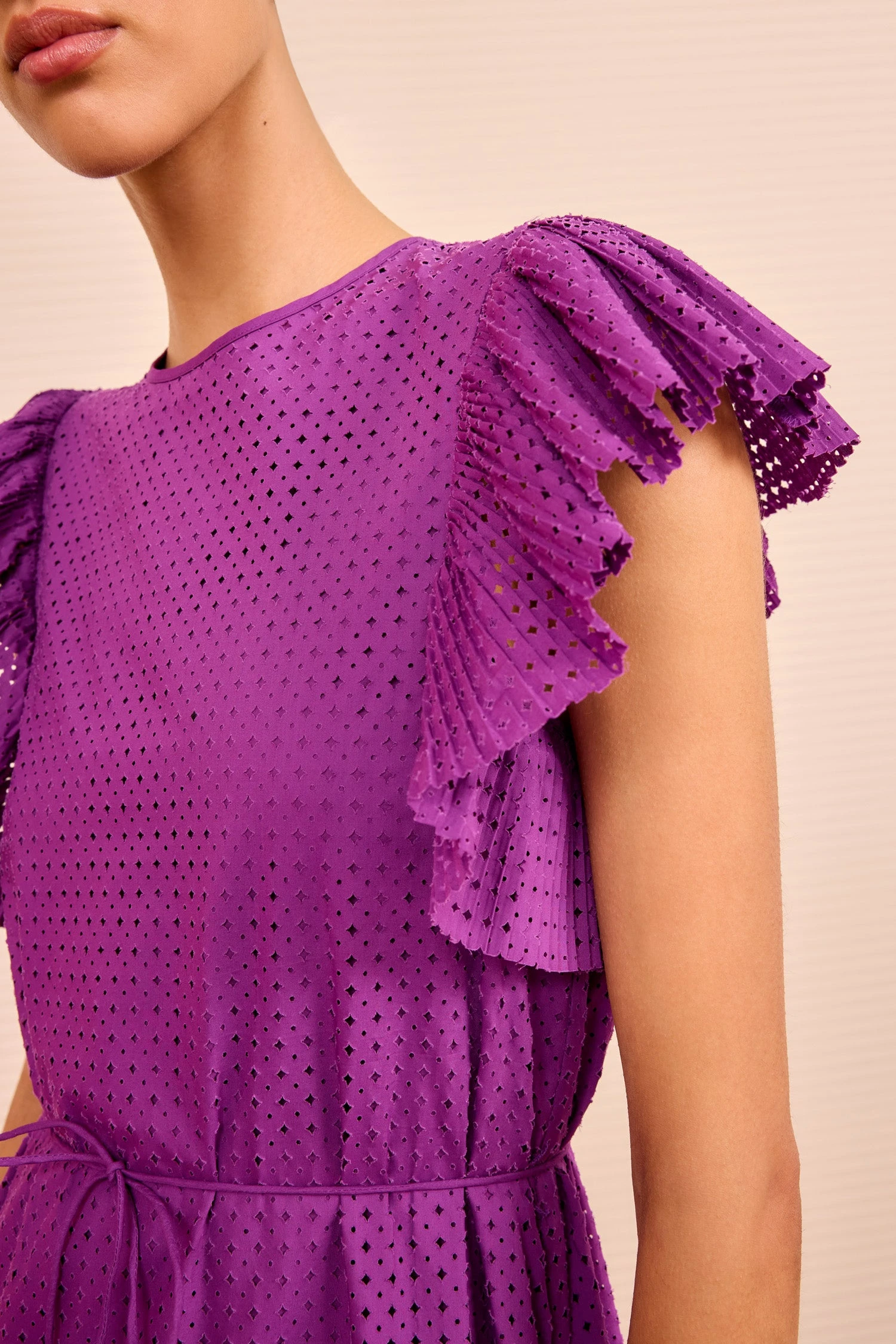 ULLA JOHNSON Sylvaine Flutter Sleeve Midi Dress - Iris 2 ULLA JOHNSON Sylvaine Flutter Sleeve Midi Dress - Iris - Image 2