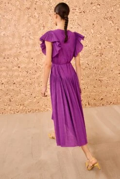 ULLA JOHNSON Sylvaine Flutter Sleeve Midi Dress - Iris 7 ULLA JOHNSON Sylvaine Flutter Sleeve Midi Dress - Iris -ULLA JOHNSON Outlet ULLAJOHNSON SylvaineFlutterSleeveMidiDress IRIS PS260166 04