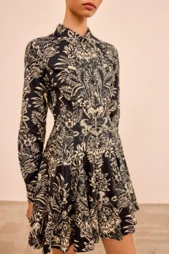 ULLA JOHNSON Taliah Long Sleeve Mini Dress - Noir Flora -ULLA JOHNSON Outlet ULLAJOHNSON TaliahLongSleeveMiniDress NOIRFLORA PS260137 03