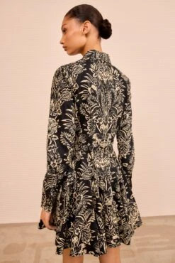 ULLA JOHNSON Taliah Long Sleeve Mini Dress - Noir Flora -ULLA JOHNSON Outlet ULLAJOHNSON TaliahLongSleeveMiniDress NOIRFLORA PS260137 05