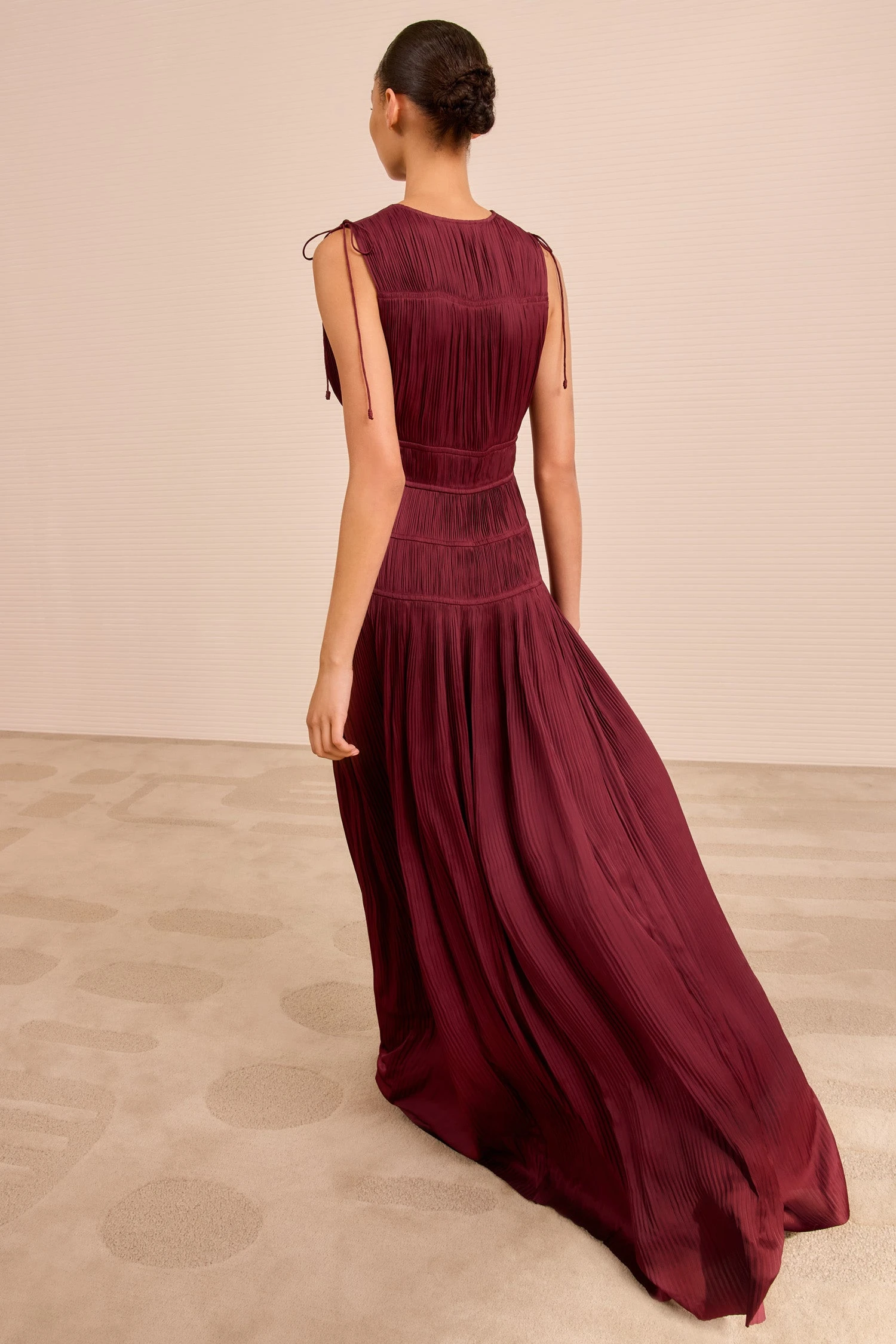 ULLA JOHNSON Tasneem Deep V Gown - Claret 5 ULLA JOHNSON Tasneem Deep V Gown - Claret - Image 5