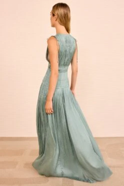 ULLA JOHNSON Tasneem Deep V Gown - Sea Glass -ULLA JOHNSON Outlet ULLAJOHNSON TasneemDeepVGown SEAGLASS PS260100 05 34133548 a493 4c1d 88dc 55063916df25