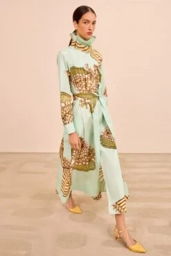 ULLA JOHNSON Terezie Ruffle Neck Dress - Water Blossoms -ULLA JOHNSON Outlet ULLAJOHNSON TerezieLongSleeveCottonDress WATERBLOSSOMS PS260155 03 3d731552 b9c9 4cab a873 1e0e6039f0c4