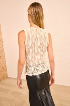 ULLA JOHNSON Theodora Sleeveless Tank - Cowrie -ULLA JOHNSON Outlet ULLAJOHNSON TheodoraSleevlessLaceTank COWRIE PS260804 04