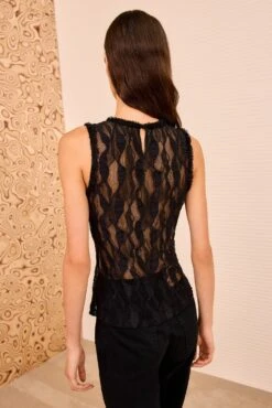 ULLA JOHNSON Theodora Sleeveless Tank - Noir 7 ULLA JOHNSON Theodora Sleeveless Tank - Noir -ULLA JOHNSON Outlet ULLAJOHNSON TheodoraSleevlessLaceTank NOIR PS260804 04