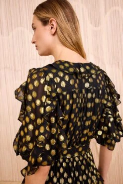 ULLA JOHNSON Tida Silk V–Neck Short Sleeve Midi Dress - Obsidian 7 ULLA JOHNSON Tida Silk V–Neck Short Sleeve Midi Dress - Obsidian -ULLA JOHNSON Outlet ULLAJOHNSON TidaSilkV NeckShortSleeveMidiDress OBSIDIAN FA250145 03 0b184f7f a1b7 4a63 b0ba aa478ee09adf