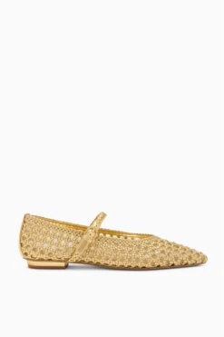 ULLA JOHNSON Gracie Pointy Toe Flat - Gold