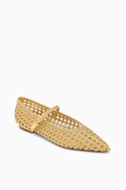 ULLA JOHNSON Gracie Pointy Toe Flat - Gold -ULLA JOHNSON Outlet ULLAJOHNSON UJ43101A GRACIEPOINTYTOEFLAT GOLD b web