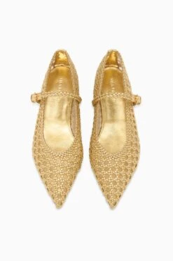 ULLA JOHNSON Gracie Pointy Toe Flat - Gold -ULLA JOHNSON Outlet ULLAJOHNSON UJ43101A GRACIEPOINTYTOEFLAT GOLD d web