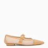 ULLA JOHNSON Kiki Mesh Flat - Almond