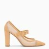 ULLA JOHNSON Kiki Mesh Heel - Almond