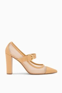 ULLA JOHNSON Kiki Mesh Heel - Almond