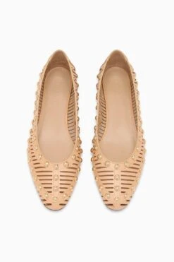 ULLA JOHNSON Bijou Studded Ballerina - Almond -ULLA JOHNSON Outlet ULLAJOHNSON UJ45042A CAGEDBALLERINA BISQUE d web