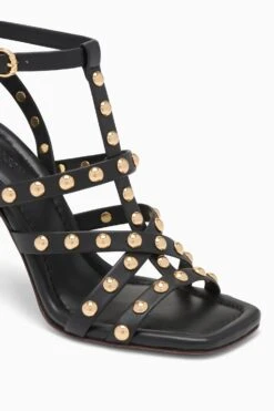ULLA JOHNSON Bijou Studded High Heel - Noir -ULLA JOHNSON Outlet ULLAJOHNSON UJ45043A CAGEDHIGHHEEL NOIR c web