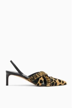 ULLA JOHNSON Tahlia Woven Kitten Heel - Animal Mixte