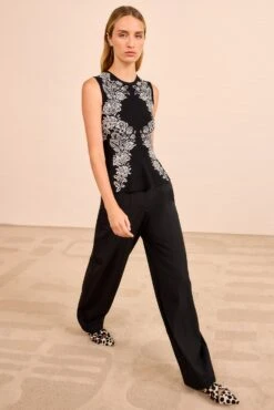 ULLA JOHNSON Vanna Jacquard Tank - Noir -ULLA JOHNSON Outlet ULLAJOHNSON VannaSleevlessPrintedKnitPullover NOIR PS260739 03
