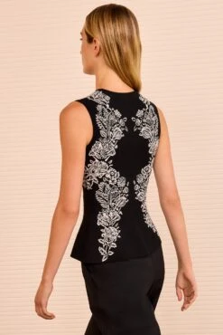 ULLA JOHNSON Vanna Jacquard Tank - Noir -ULLA JOHNSON Outlet ULLAJOHNSON VannaSleevlessPrintedKnitPullover NOIR PS260739 04