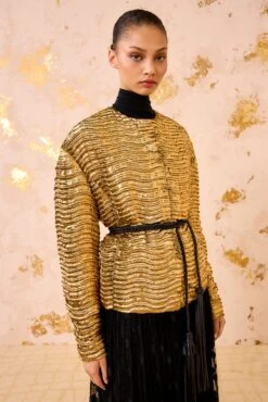 ULLA JOHNSON Veeda Metallic Jacket - Oro