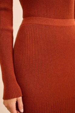 ULLA JOHNSON Vera Midi Skirt - Copper -ULLA JOHNSON Outlet ULLAJOHNSON VeraKnitMidiSkirt COPPER PS260730 04