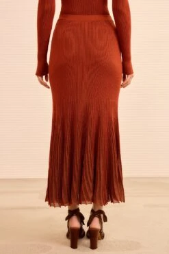 ULLA JOHNSON Vera Midi Skirt - Copper -ULLA JOHNSON Outlet ULLAJOHNSON VeraKnitMidiSkirt COPPER PS260730 05