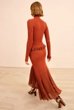 ULLA JOHNSON Vera Midi Skirt - Copper -ULLA JOHNSON Outlet ULLAJOHNSON VeraKnitMidiSkirt COPPER PS260730 06