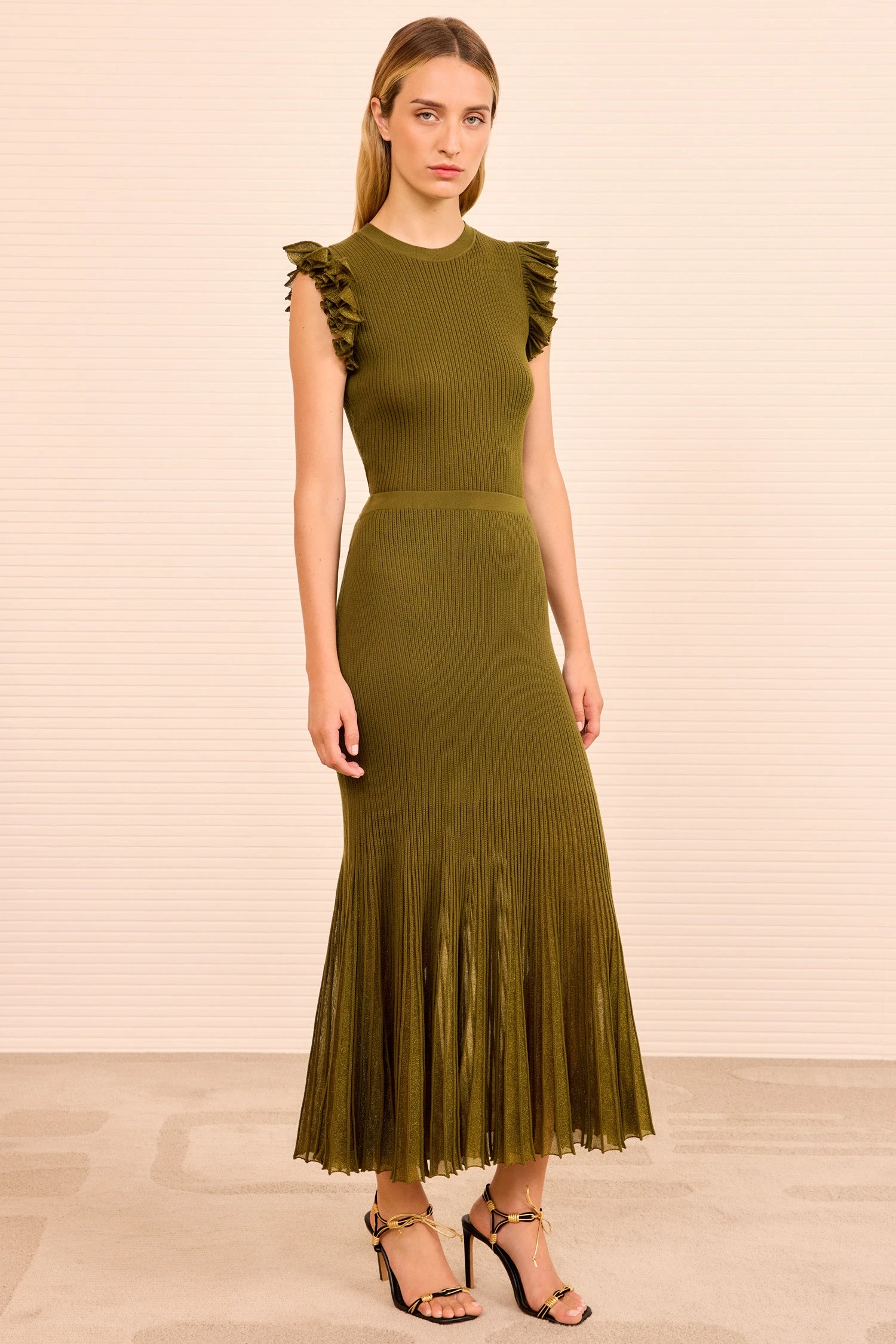 ULLA JOHNSON Vera Midi Skirt - Olive 1 ULLA JOHNSON Vera Midi Skirt - Olive