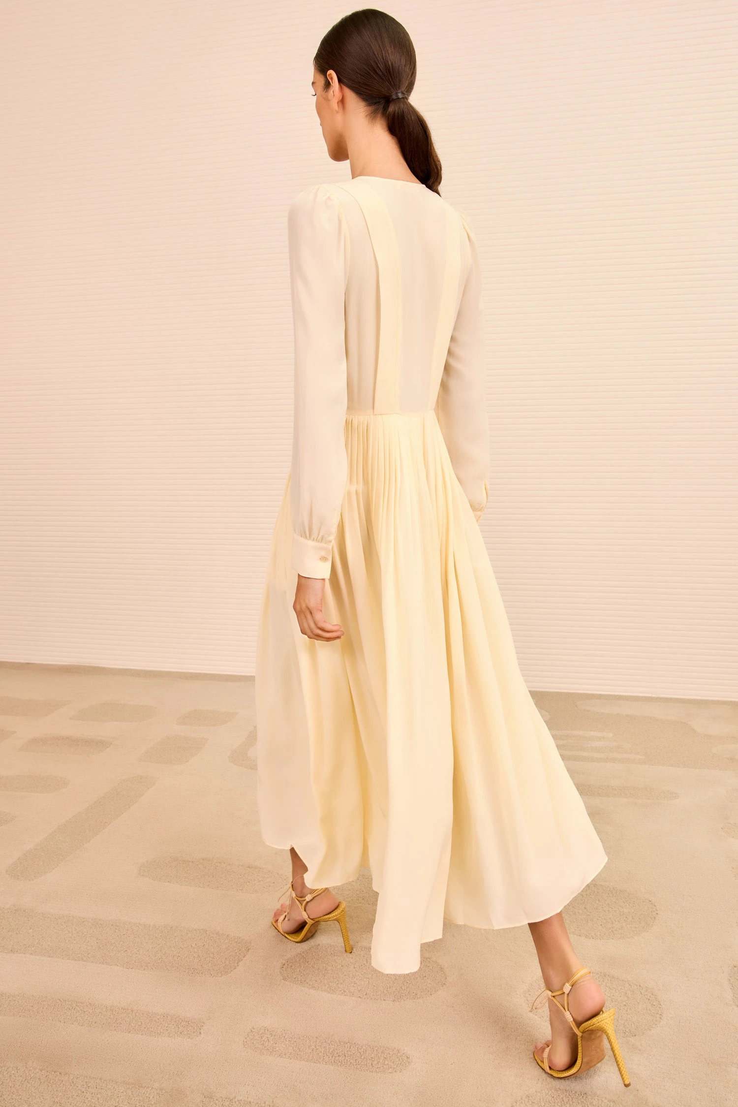 ULLA JOHNSON Veria Lace Front Midi Dress - Cowrie 4 ULLA JOHNSON Veria Lace Front Midi Dress - Cowrie - Image 4