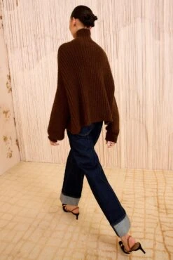 ULLA JOHNSON Veron Alpaca Knit Turtleneck - Walnut -ULLA JOHNSON Outlet ULLAJOHNSON VeronAlpacaKnitTurtleneck MAHOGANY FA250717 04